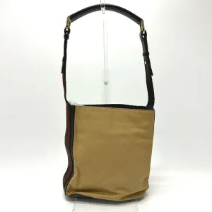 GUCCI Shoulder Bag 001?E4286 Leather / canvas beige vintage Sherry line Women Used