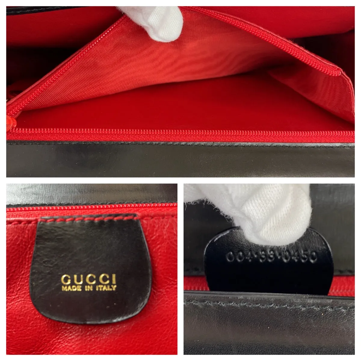GUCCI Shoulder Bag 004.33.0450 leather Black GoldMetal Crossbody Shoulder Bag Pochette Old Gucci Ready lock Women Used