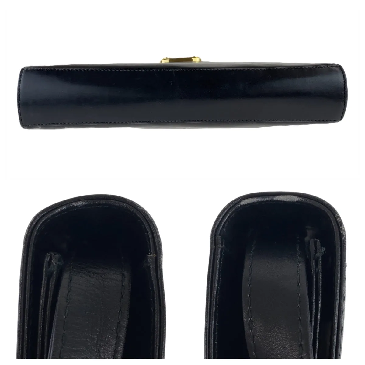 GUCCI Shoulder Bag 004.33.0450 leather Black GoldMetal Crossbody Shoulder Bag Pochette Old Gucci Ready lock Women Used