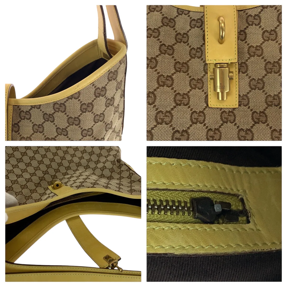 GUCCI Shoulder Bag 109190 GG canvas beige New Jackie