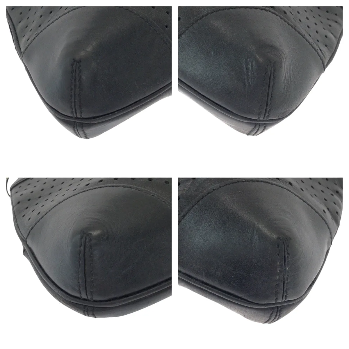 GUCCI Shoulder Bag 114875 leather Black SilverMetal Hobo Shoulder Bag Interlocking Women Used