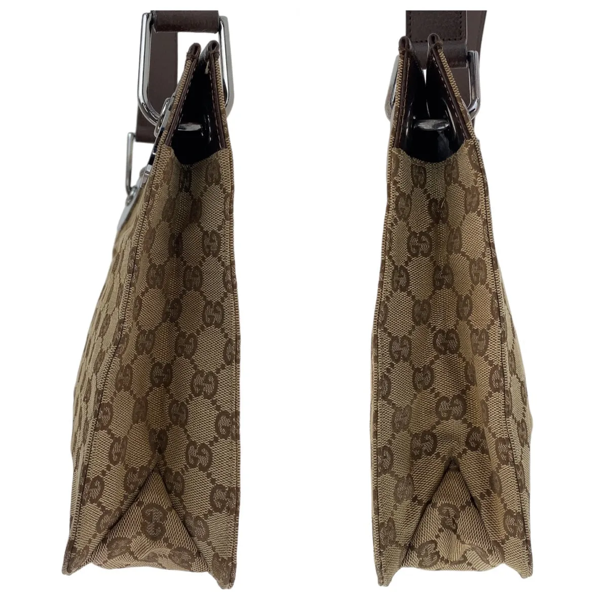 GUCCI Shoulder Bag 120841 GG canvas, leather Beige Brown SilverMetal Crossbody Shoulder Bag Messenger Bag GG pattern Women Used