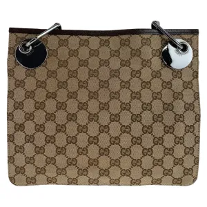 GUCCI Shoulder Bag 120841 GG canvas, leather Beige Brown SilverMetal Crossbody Shoulder Bag Messenger Bag GG pattern Women Used