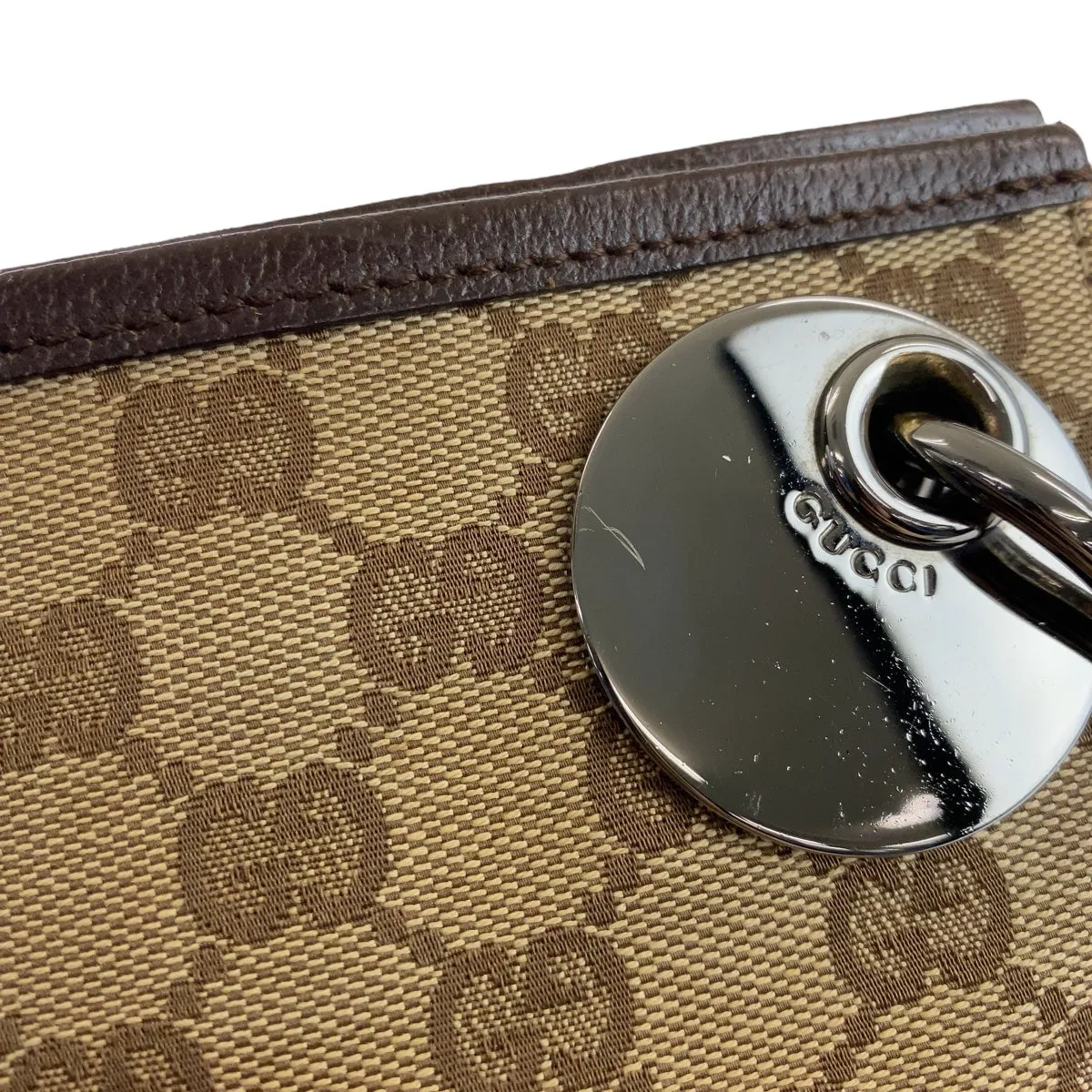 GUCCI Shoulder Bag 120841 GG canvas, leather Beige Brown SilverMetal Crossbody Shoulder Bag Messenger Bag GG pattern Women Used