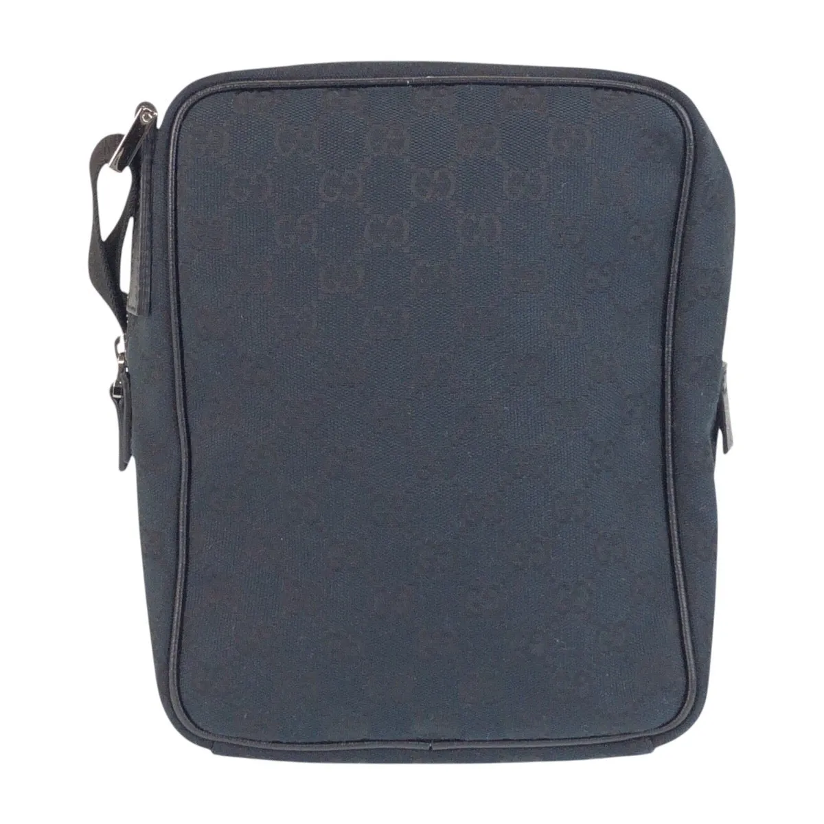 GUCCI Shoulder Bag 122759 GG canvas Black SilverMetal Crossbody Shoulder Bag Unisex Women Used