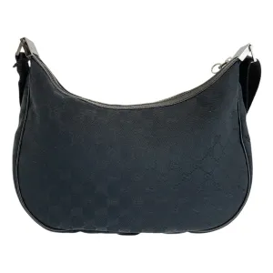 GUCCI Shoulder Bag 122790 GG canvas Black SilverMetal Crossbody Shoulder Bag Women Used