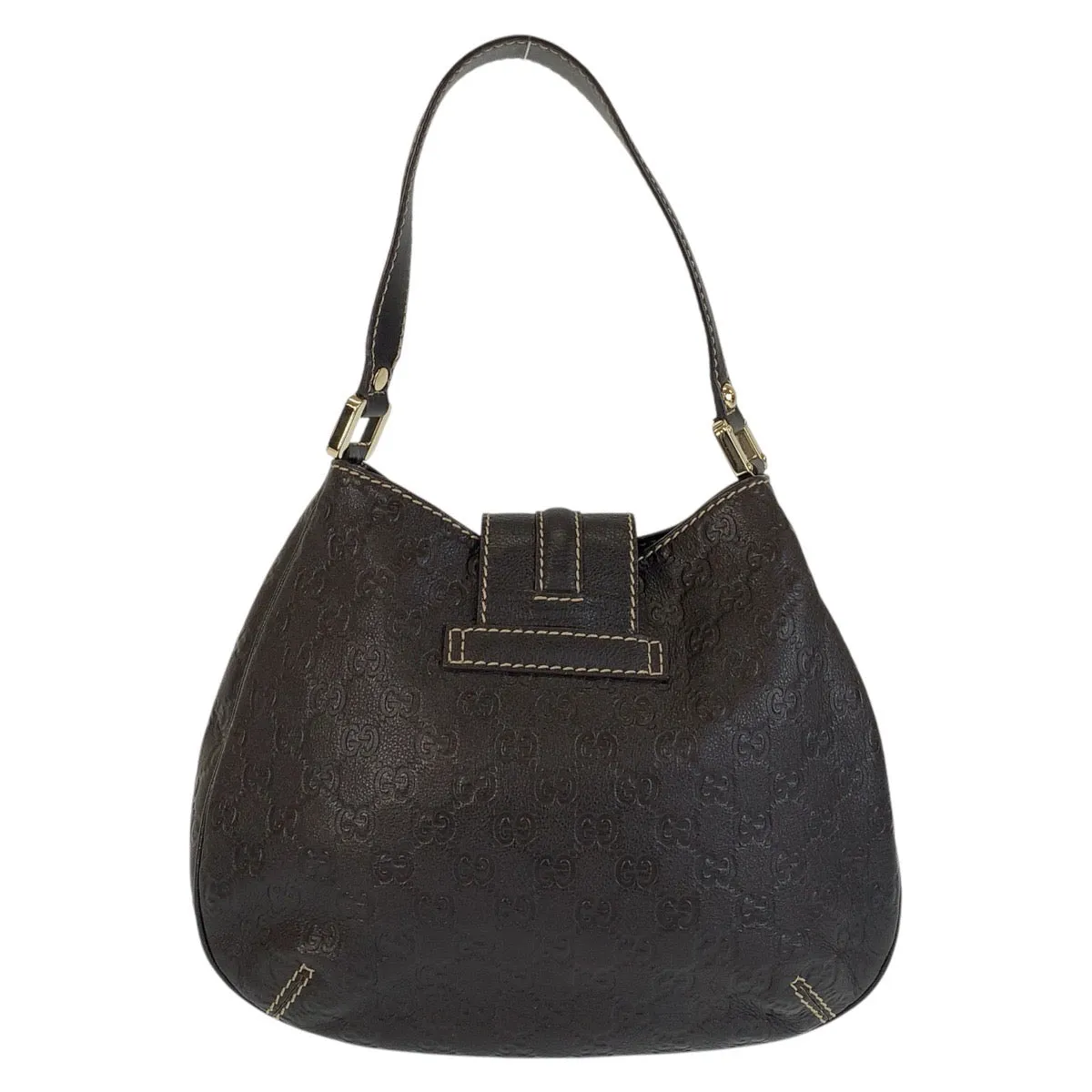 GUCCI Shoulder Bag 233608 leather Brown Gold Metal Guccisima Women Used