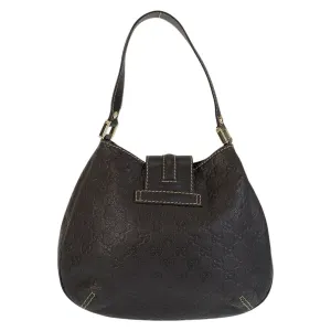 GUCCI Shoulder Bag 233608 leather Brown Gold Metal Guccisima Women Used