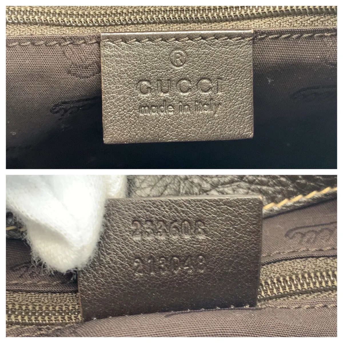GUCCI Shoulder Bag 233608 leather Brown Gold Metal Guccisima Women Used
