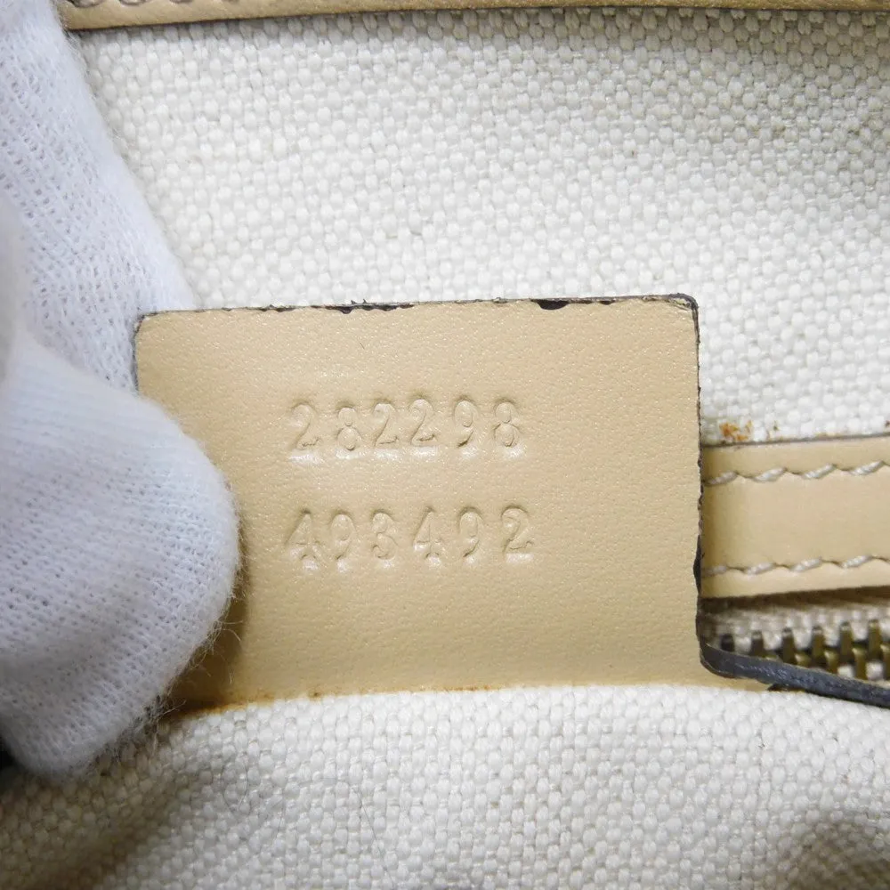 GUCCI Shoulder Bag 282298 Calf leather (embossed) beige GG Shima Scarlet One Belt