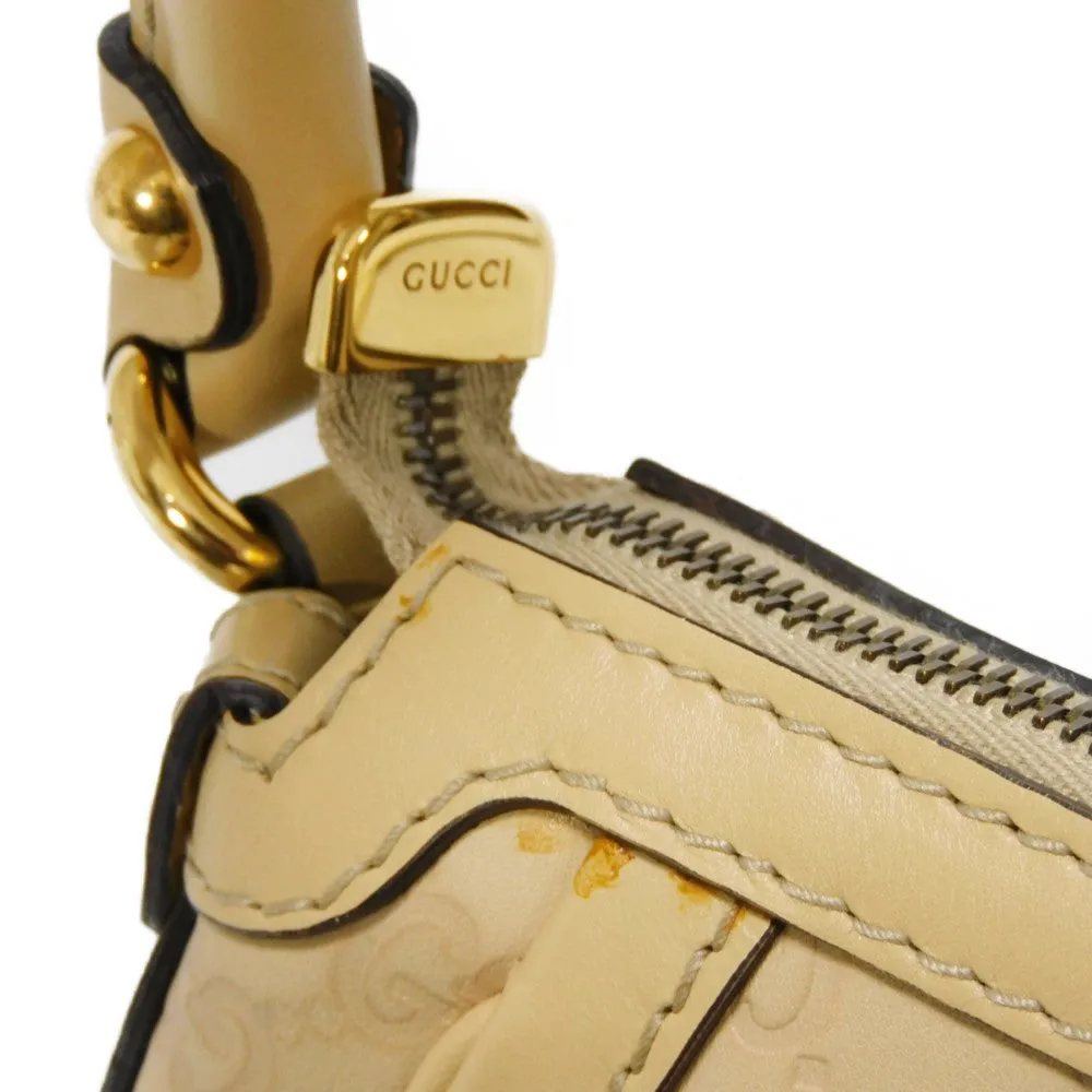 GUCCI Shoulder Bag 282298 Calf leather (embossed) beige GG Shima Scarlet One Belt