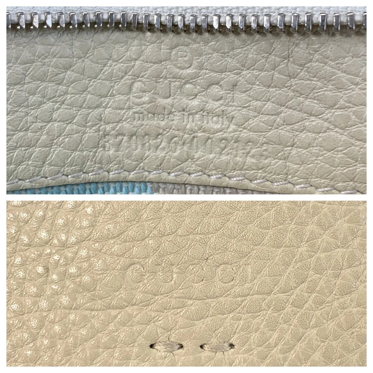 GUCCI Shoulder Bag 370826 leather Ivory Bamboo Daily Flap