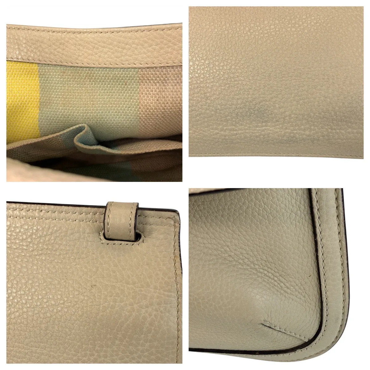 GUCCI Shoulder Bag 370826 leather Ivory Bamboo Daily Flap