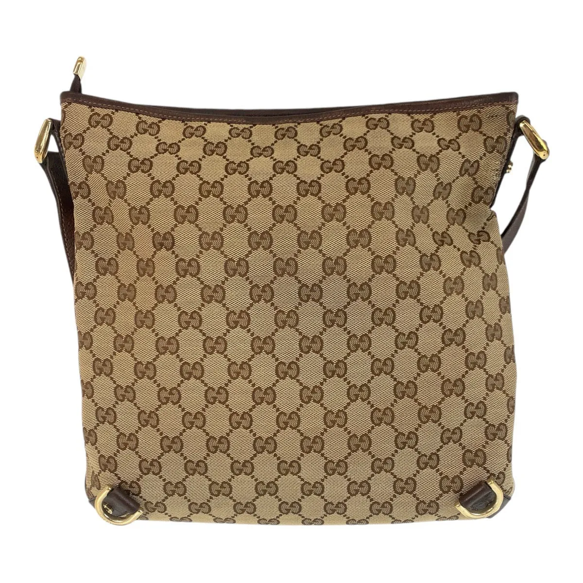 GUCCI Shoulder Bag GG canvas, leather Beige Brown Gold Metal Crossbody Shoulder Bag Pochette Abbey Women Used
