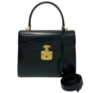 GUCCI Shoulder Bag leather Navy Ready lock