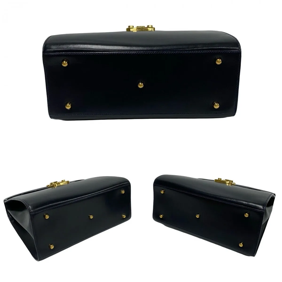 GUCCI Shoulder Bag leather Navy Ready lock