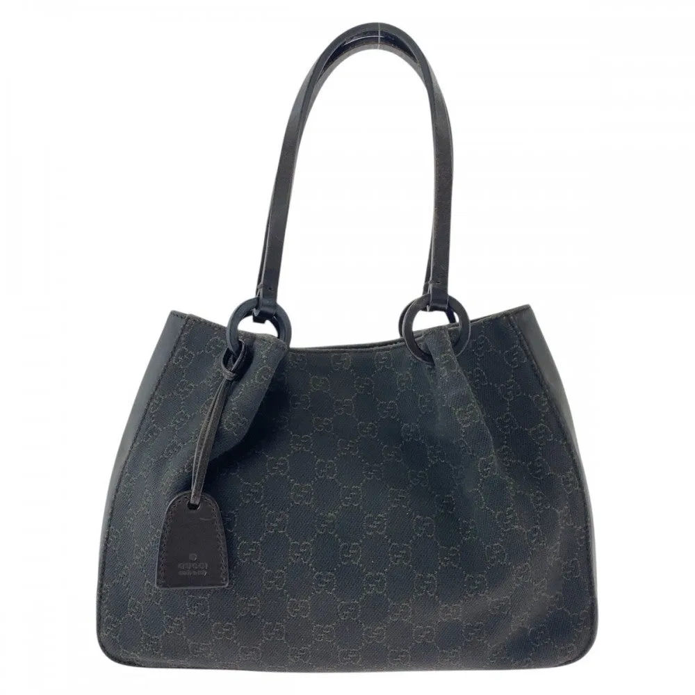 GUCCI Tote Bag 101919 GG canvas, leather Brown Tote Bag Shoulder Bag Women Used