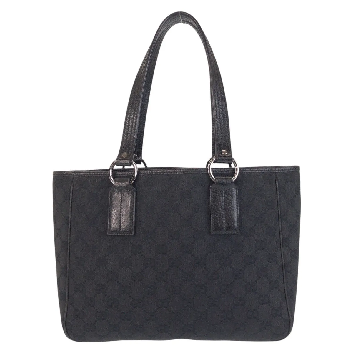 GUCCI Tote Bag 113019 GG canvas, leather Black black Tote Bag Shoulder Bag Women Used