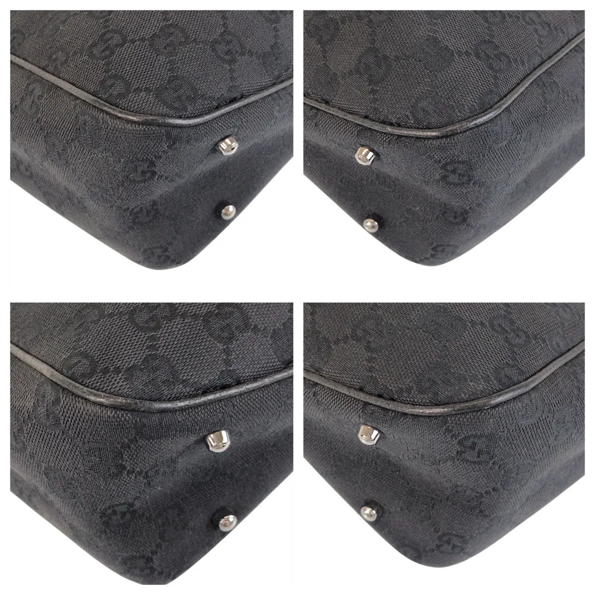 GUCCI Tote Bag 113019 GG canvas, leather Black black Tote Bag Shoulder Bag Women Used