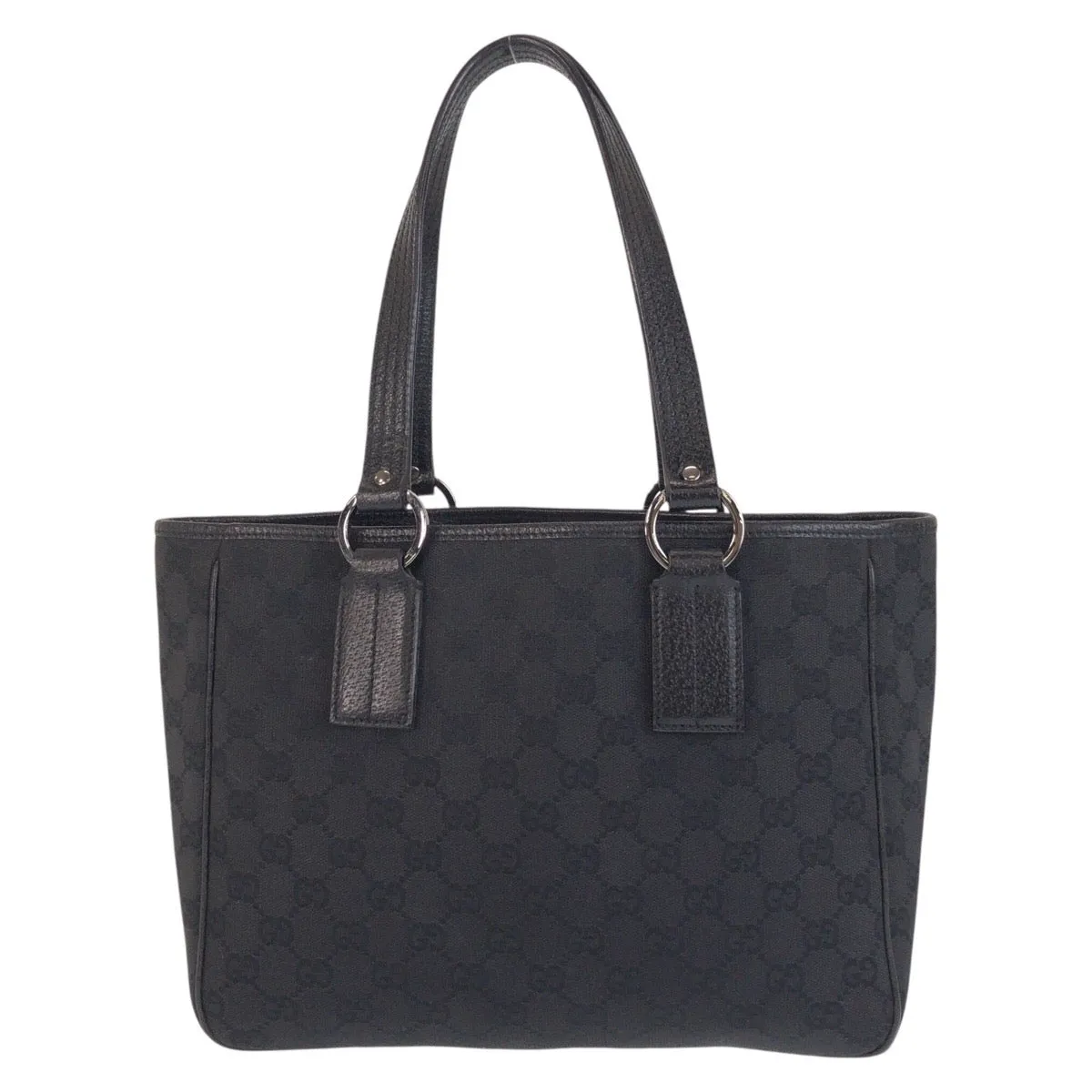 GUCCI Tote Bag 113019 GG canvas, leather Black black Tote Bag Shoulder Bag Women Used