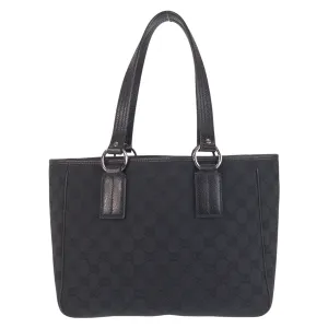 GUCCI Tote Bag 113019 GG canvas, leather Black black Tote Bag Shoulder Bag Women Used