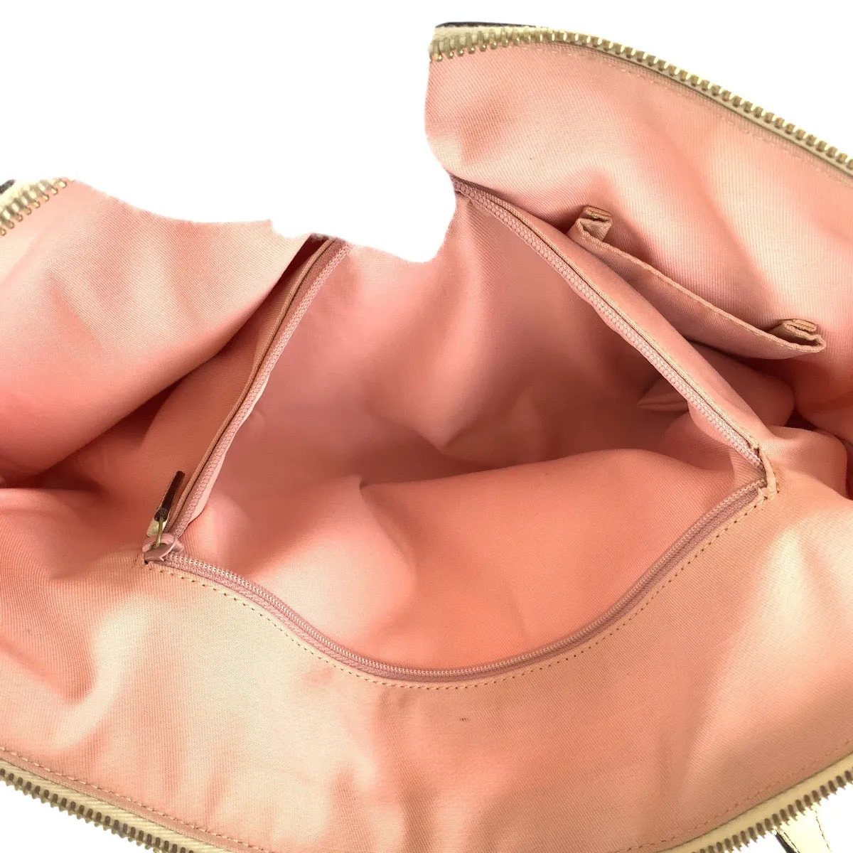 GUCCI Tote Bag 141470 GG canvas, leather Pink White Gold Metal Tote Bag Shoulder Bag Women Used