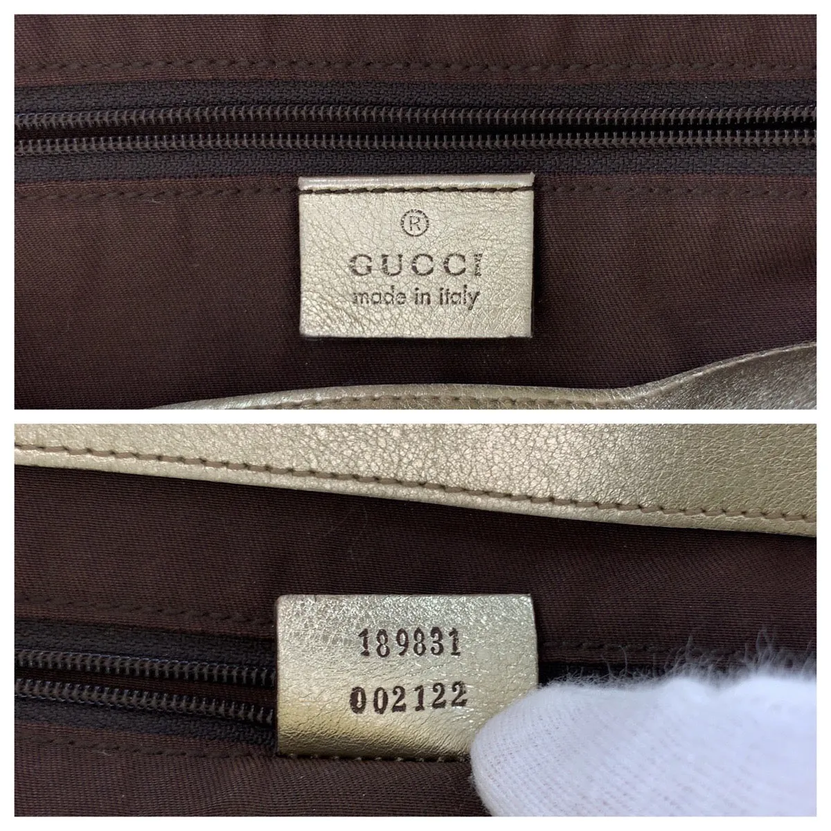 GUCCI Tote Bag 189831 GG canvas, leather Beige gold Tote Bag Shoulder Bag Abbey Women Used