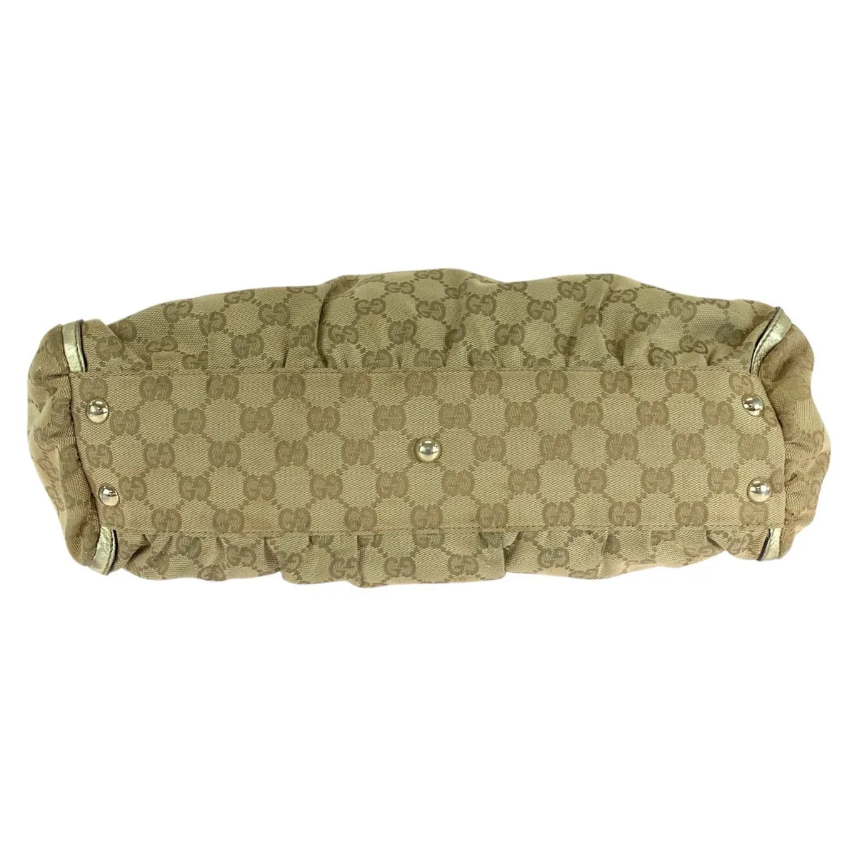 GUCCI Tote Bag 189831 GG canvas, leather Beige gold Tote Bag Shoulder Bag Abbey Women Used