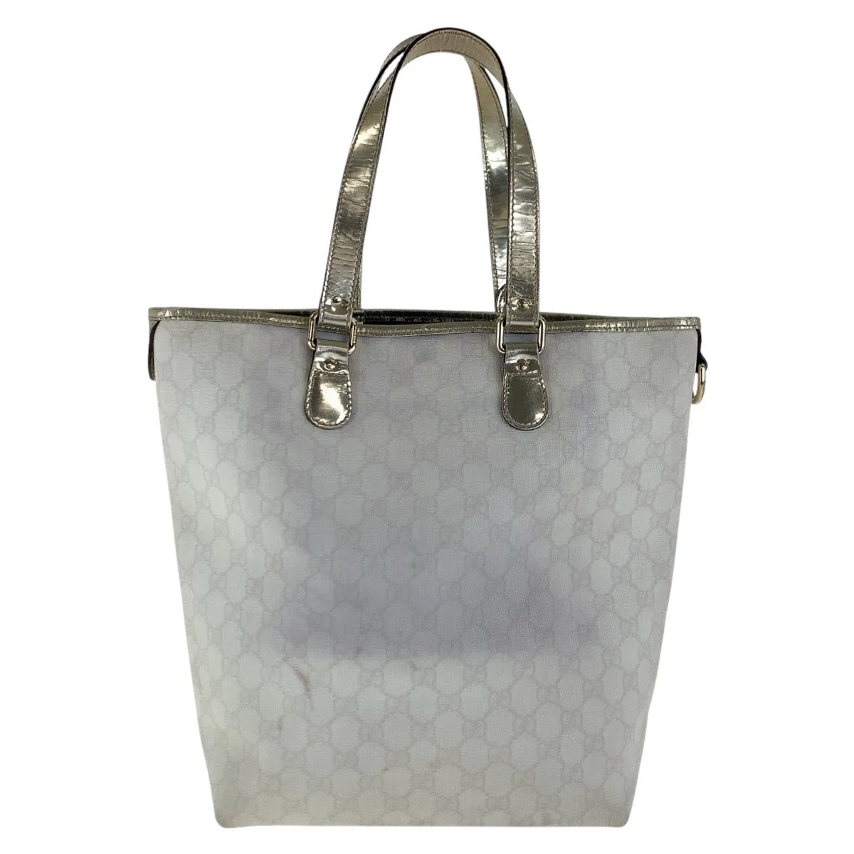 GUCCI Tote Bag 189896 GG Supreme canvas, enamel White gold Tote Bag Shoulder Bag Women Used