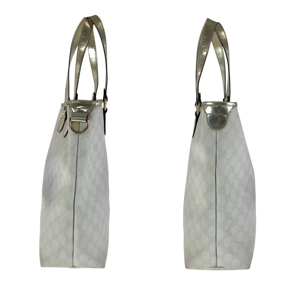 GUCCI Tote Bag 189896 GG Supreme canvas, enamel White gold Tote Bag Shoulder Bag Women Used