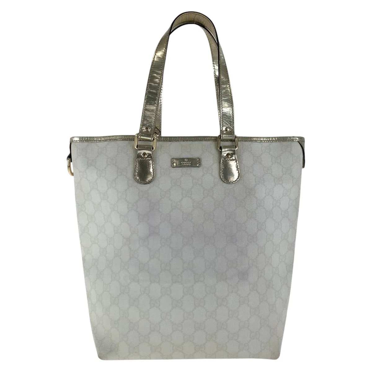 GUCCI Tote Bag 189896 GG Supreme canvas, enamel White gold Tote Bag Shoulder Bag Women Used