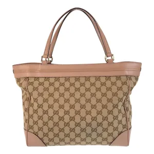 GUCCI Tote Bag 257061 GG canvas, leather beige Tote Bag Shoulder Bag Mayfair Women Used