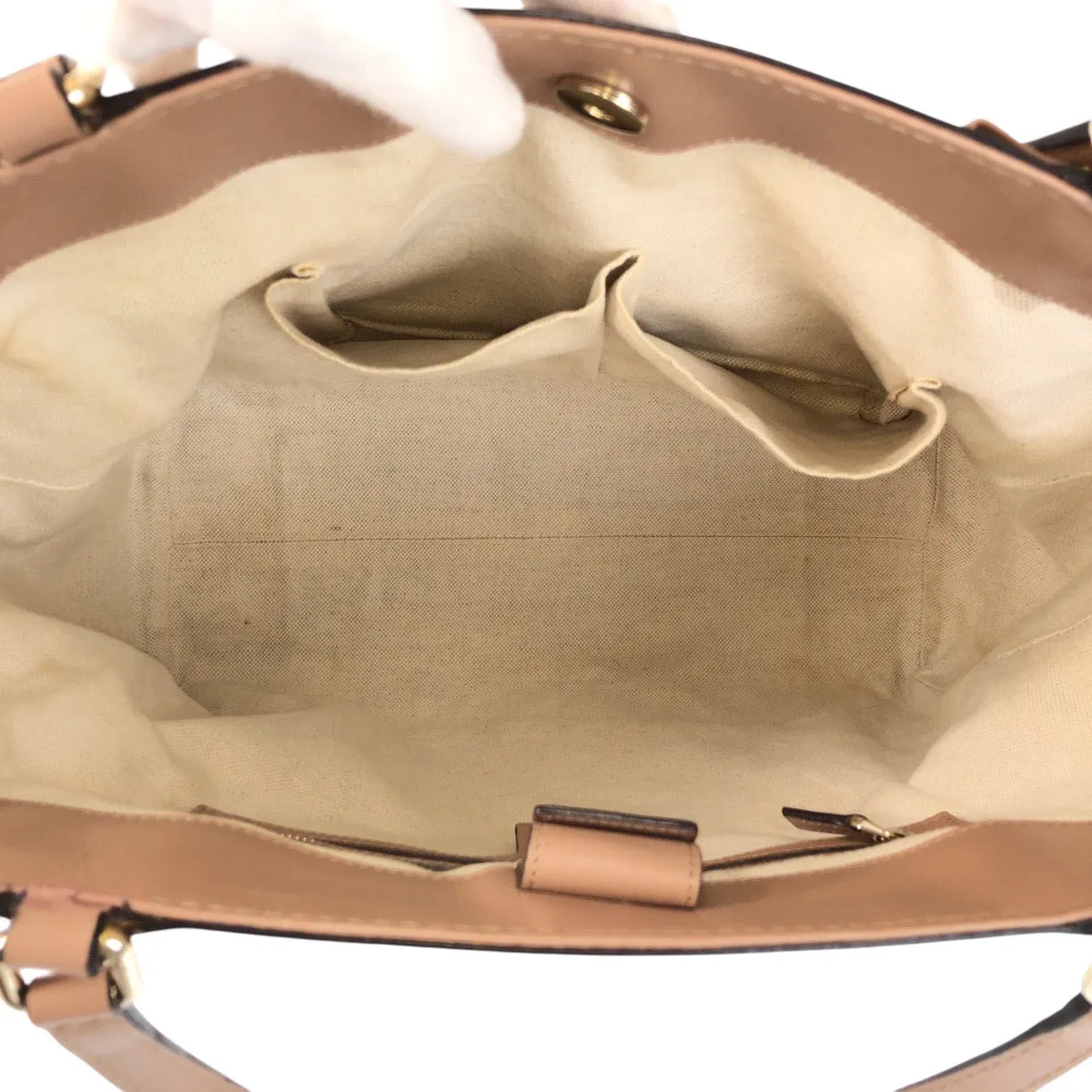GUCCI Tote Bag 257061 GG canvas, leather beige Tote Bag Shoulder Bag Mayfair Women Used