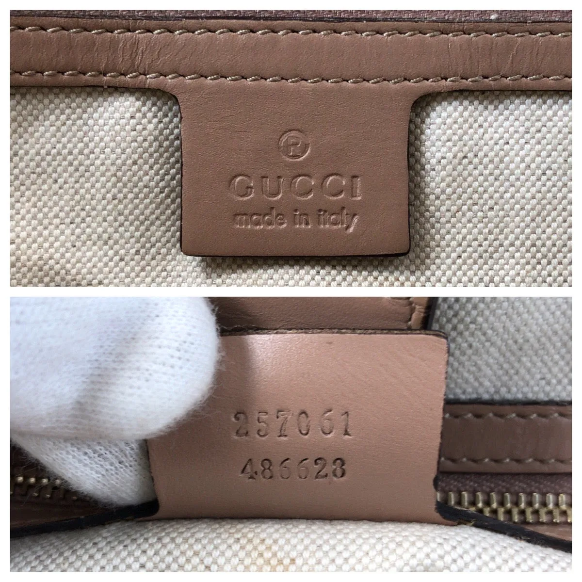 GUCCI Tote Bag 257061 GG canvas, leather beige Tote Bag Shoulder Bag Mayfair Women Used