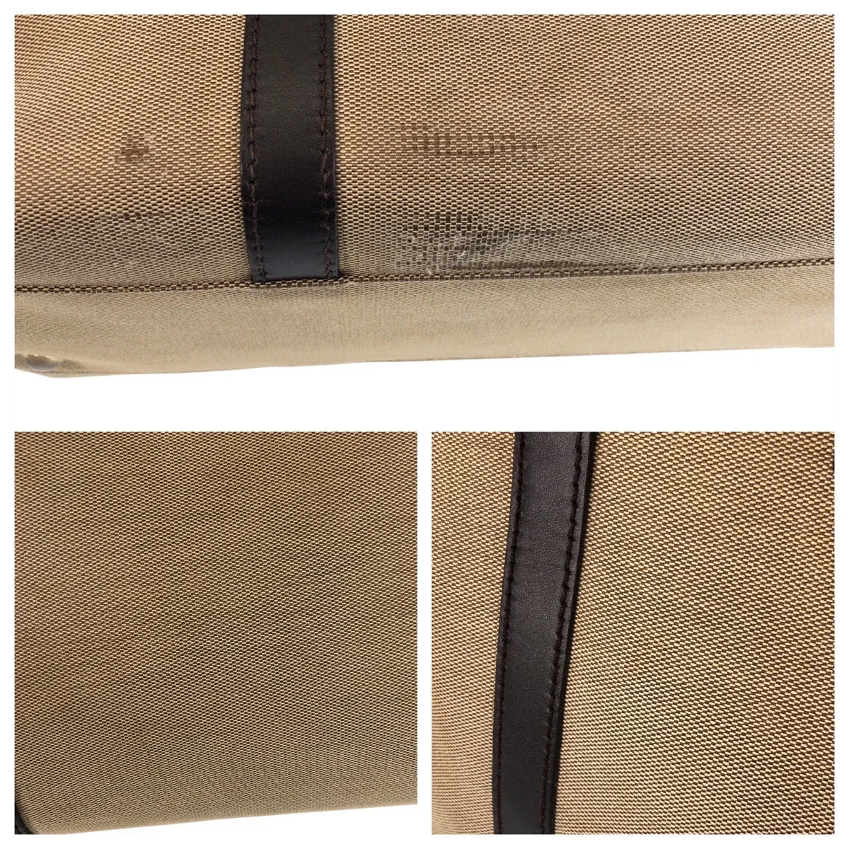 GUCCI Tote Bag 257302 Canvas, Leather Beige Brown Gold Metal Tote Bag Shoulder Bag Women Used