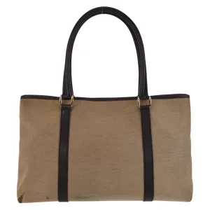 GUCCI Tote Bag 257302 Canvas, Leather Beige Brown Gold Metal Tote Bag Shoulder Bag Women Used