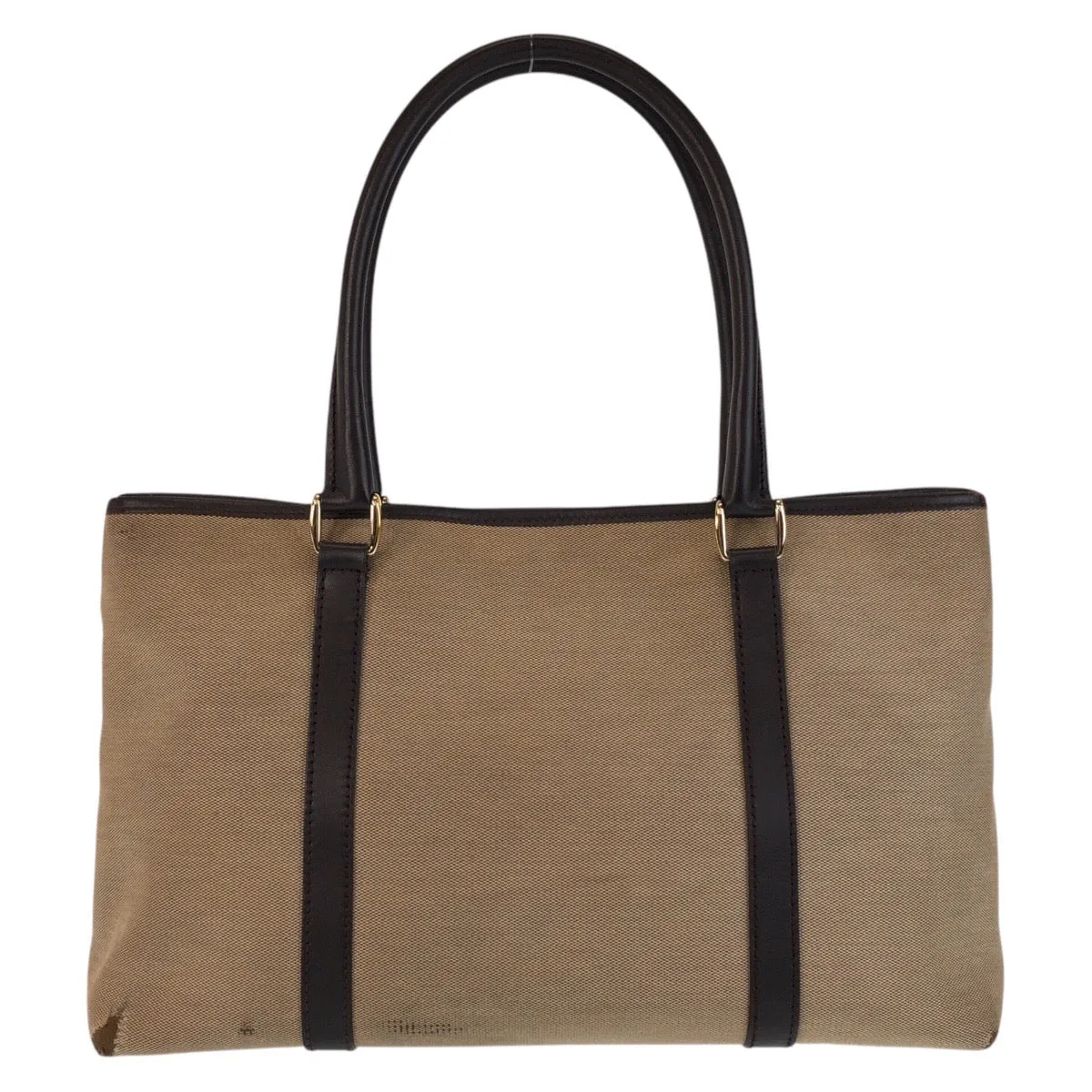 GUCCI Tote Bag 257302 Canvas, Leather Beige Brown Gold Metal Tote Bag Shoulder Bag Women Used