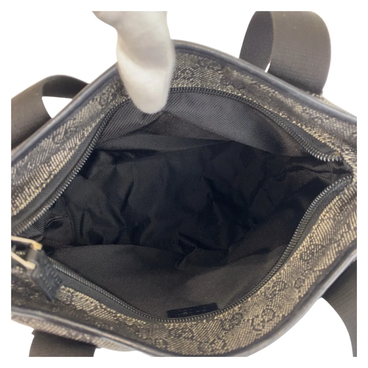 GUCCI Tote Bag 28893 GG canvas, leather Black black Tote Bag Shoulder Bag Women Used