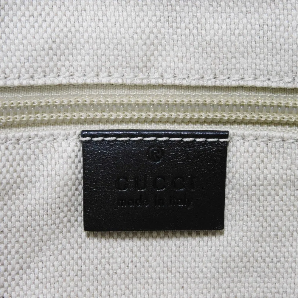 GUCCI Tote Bag 308927 GG canvas x calf leather black Green Red Shoulder Bag Sherry line Web stripe large tote unisex(Unisex) Used