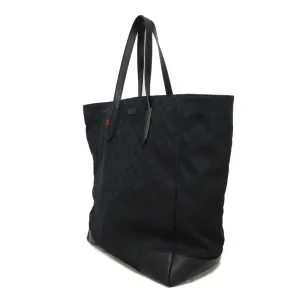 GUCCI Tote Bag 308927 GG canvas x calf leather black Green Red Shoulder Bag Sherry line Web stripe large tote unisex(Unisex) Used