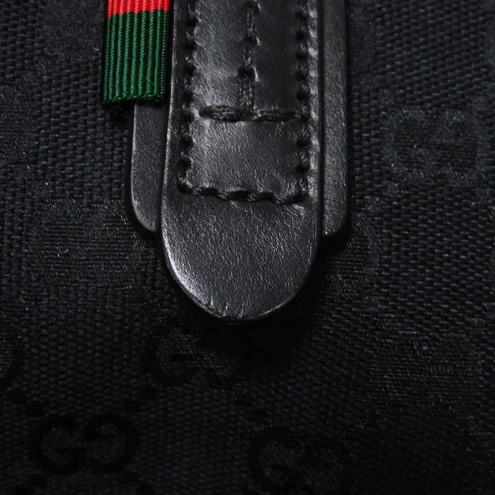 GUCCI Tote Bag 308927 GG canvas x calf leather black Green Red Shoulder Bag Sherry line Web stripe large tote unisex(Unisex) Used