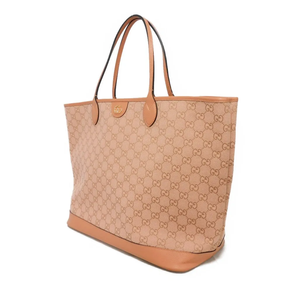 GUCCI Tote Bag 741424 FACC5 5748 GG canvas x calf leather pink Double G WG Shoulder Bag GG canvas GG Ophidia Large Tote Women Used