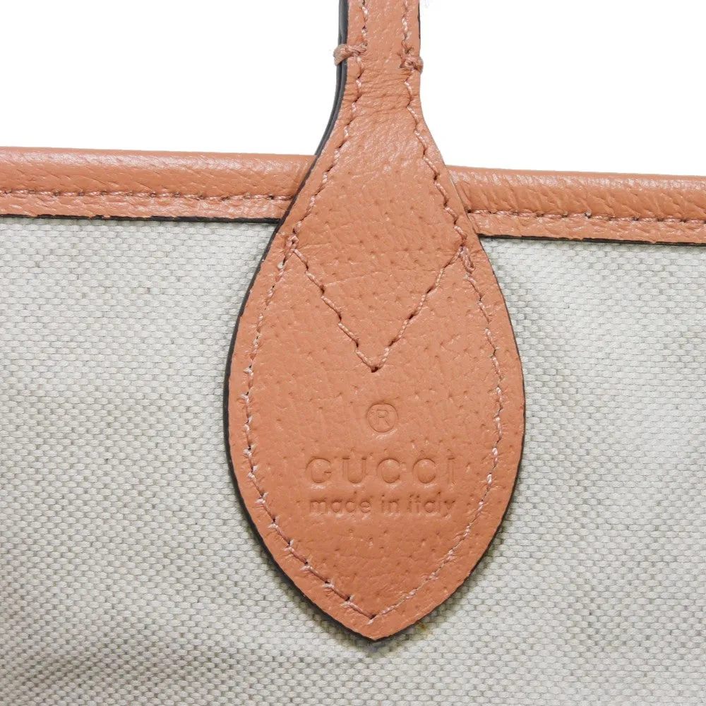 GUCCI Tote Bag 741424 FACC5 5748 GG canvas x calf leather pink Double G WG Shoulder Bag GG canvas GG Ophidia Large Tote Women Used