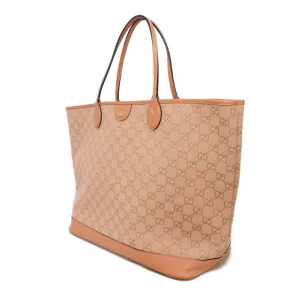 GUCCI Tote Bag 741424 FACC5 5748 GG canvas x calf leather pink Double G WG Shoulder Bag GG canvas GG Ophidia Large Tote Women Used