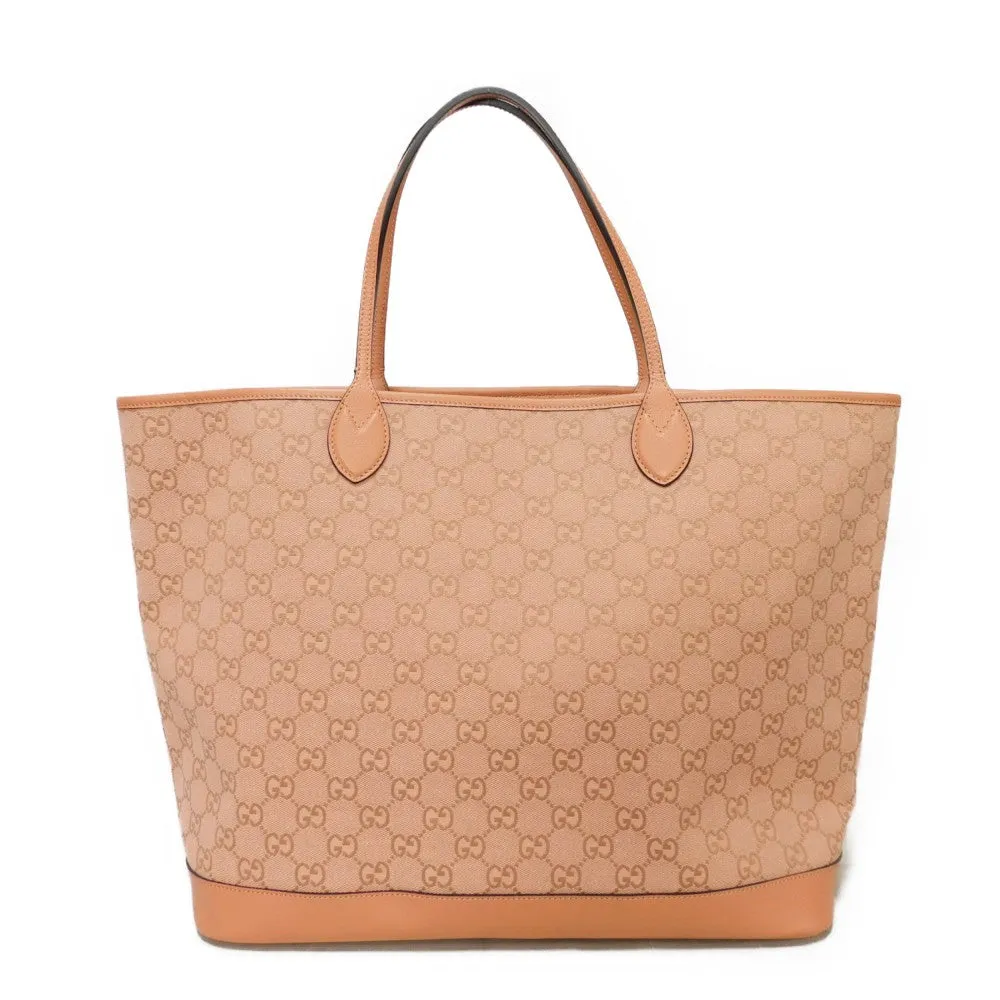 GUCCI Tote Bag 741424 FACC5 5748 GG canvas x calf leather pink Double G WG Shoulder Bag GG canvas GG Ophidia Large Tote Women Used