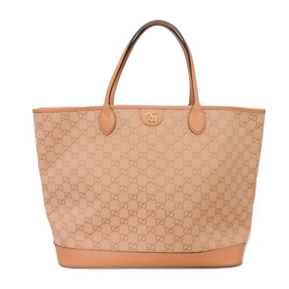 GUCCI Tote Bag 741424 FACC5 5748 GG canvas x calf leather pink Double G WG Shoulder Bag GG canvas GG Ophidia Large Tote Women Used