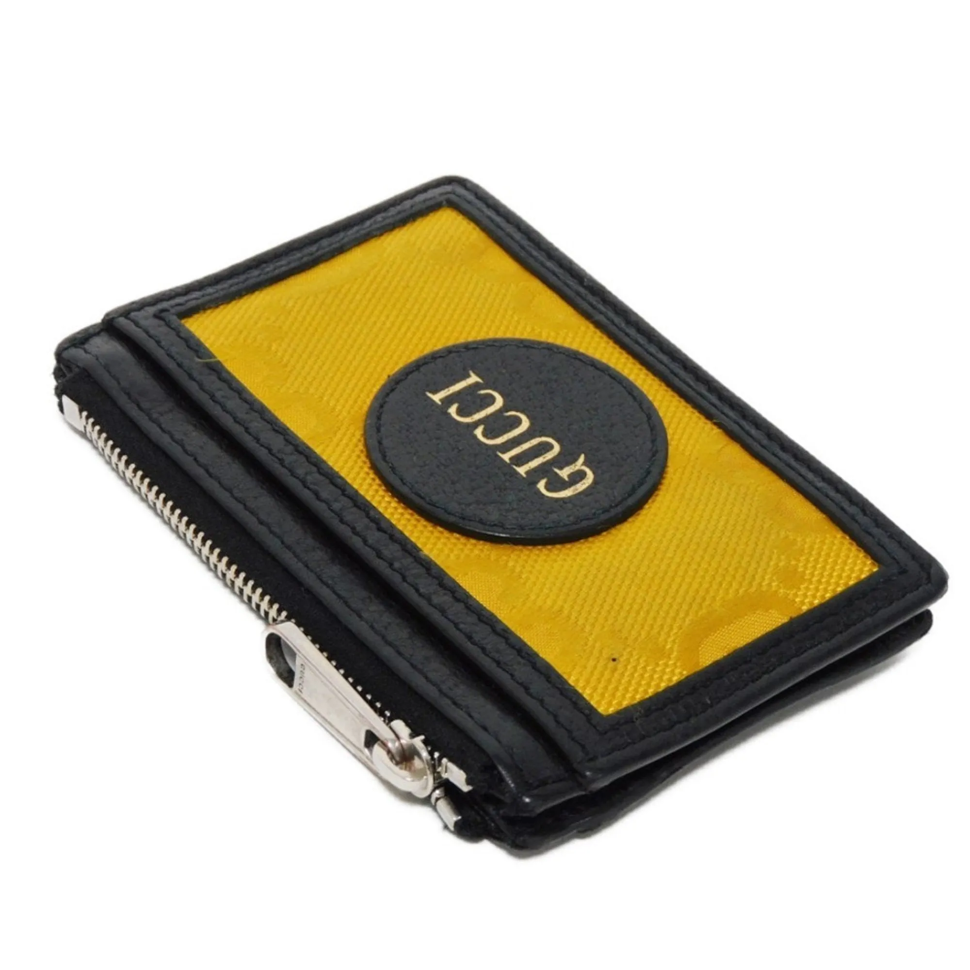 Gucci yellow Nylon Leather Coin Purse/Coin Case (Pre-Owned)