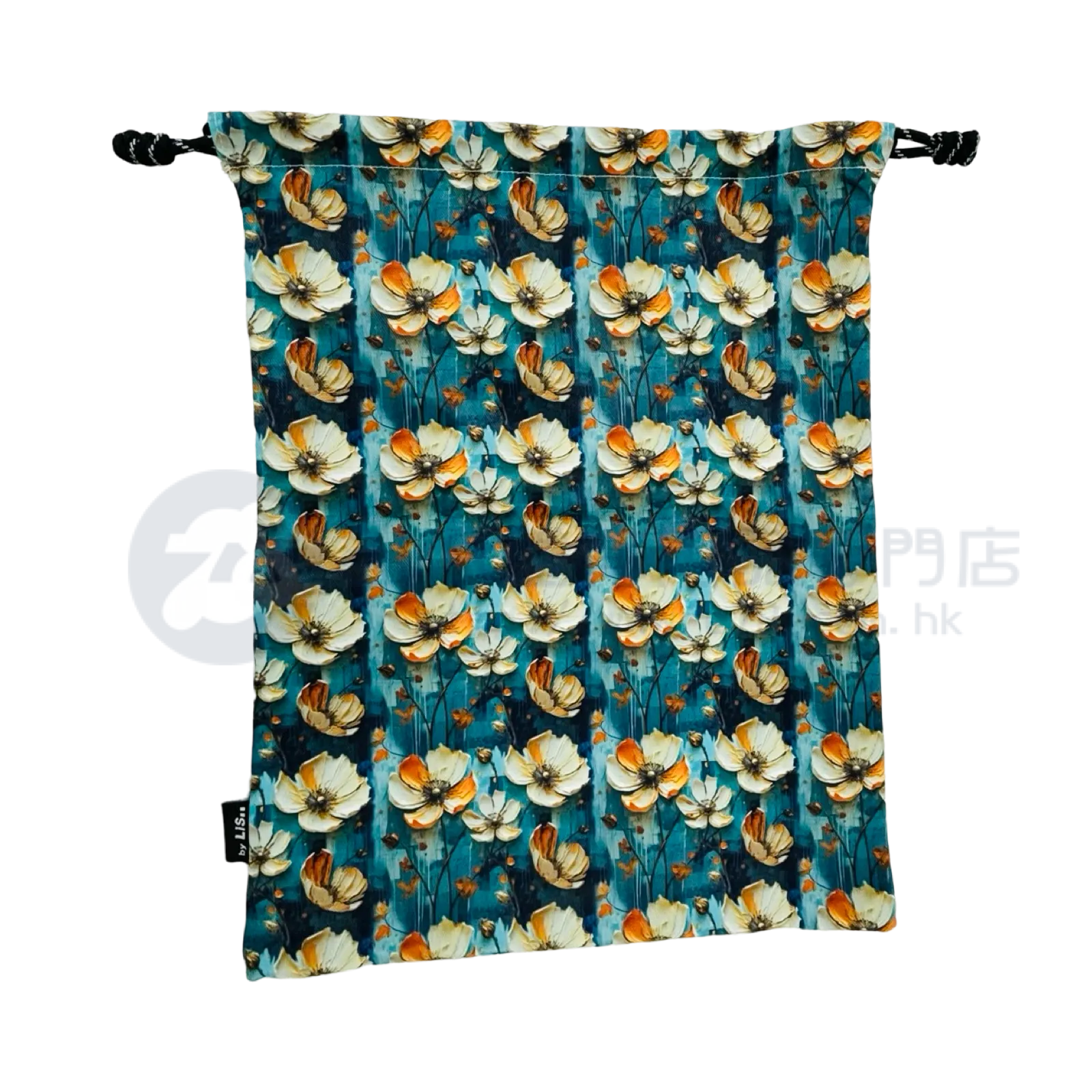 Handmade Water Resistant shoes bag (Blue 3D Flower 469)