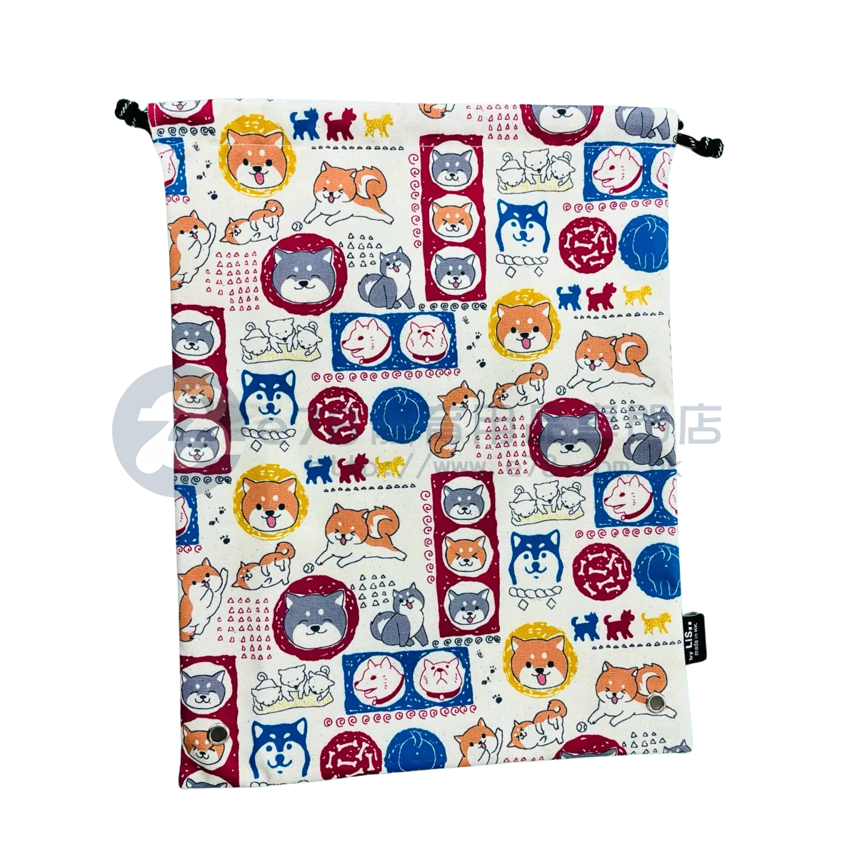 Handmade Water Resistant Shoes bag (Japanese Shiba Parade 494)