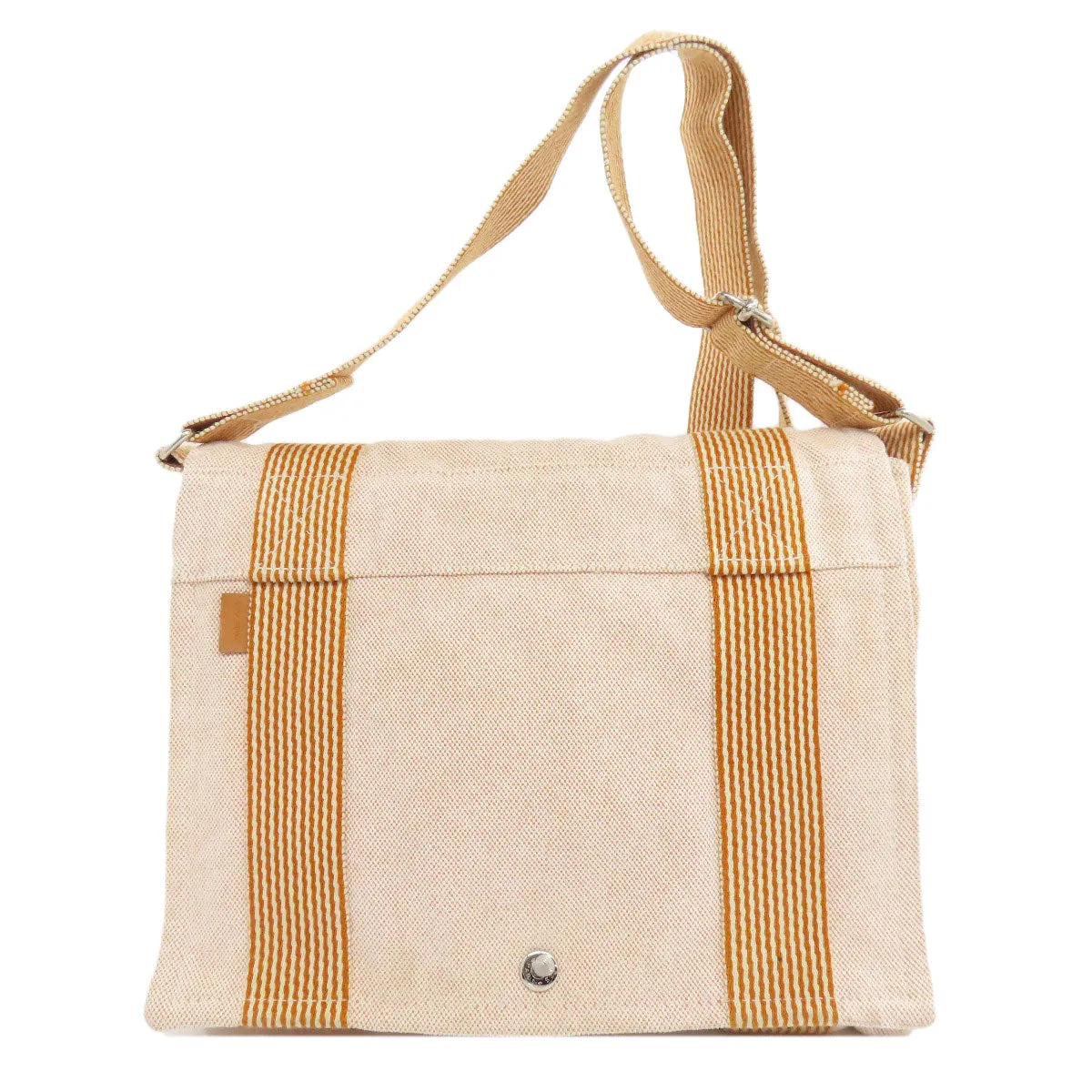 HERMES Shoulder Bag canvas Orange Fool Toe Basas Women Used